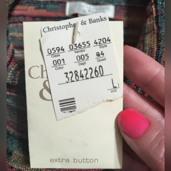 NWT Christopher & Banks suit jacket/ blazer, women's Large, green/orange/red - Picture 5 of 16